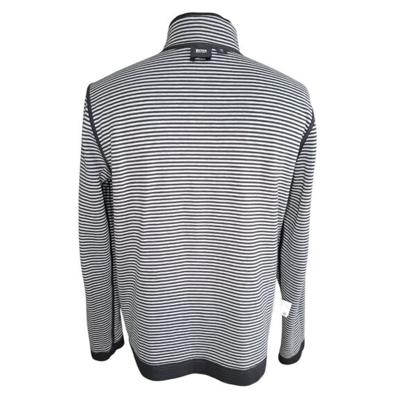 BOSS Hugo Boss Mens XL Reg Fit Full Zip Pique Knit Sweater Cardigan Reversible - Picture 9 of 16